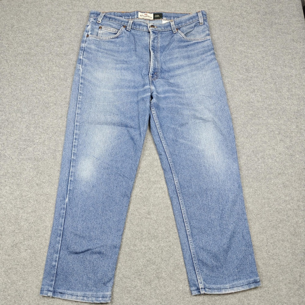 Vintage Levi Strauss Signature Jeans Mens 36x27 Blue Relaxed Straight Denim